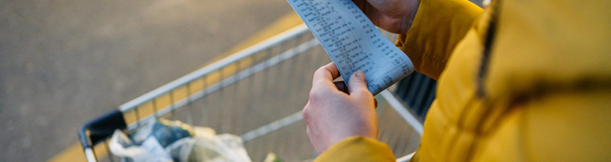 Looking at grocery receipt