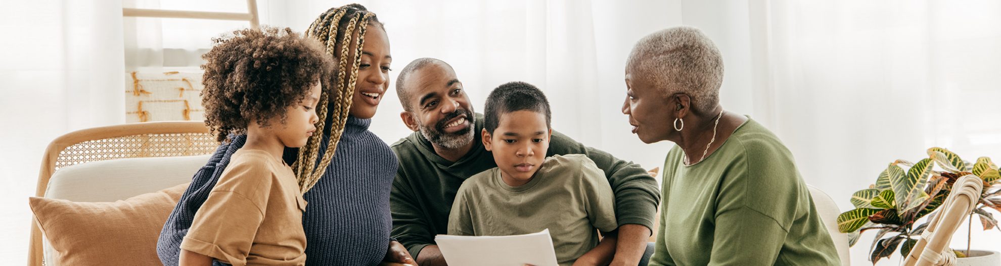 Family discussing finances