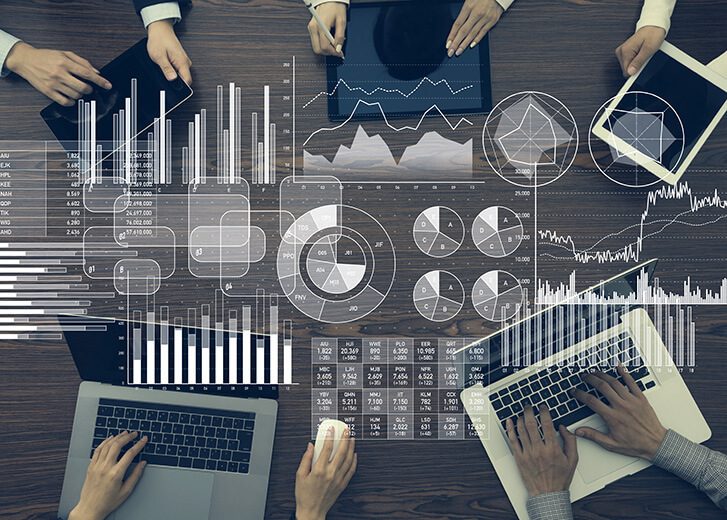 Business information and infographics concept.